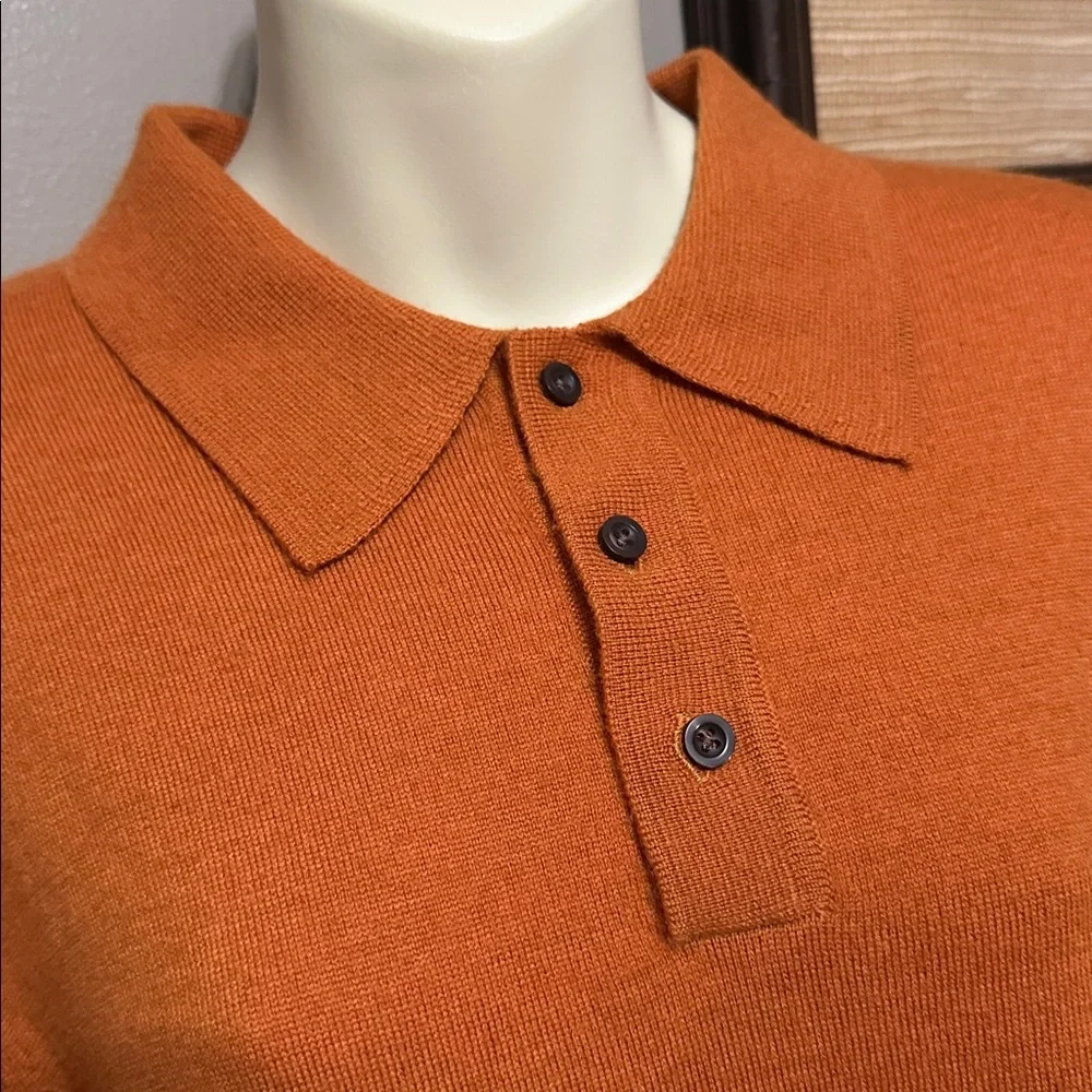 🚨SALE Jos. A. Bank Classic Orange Merino Wool Sweater size Large